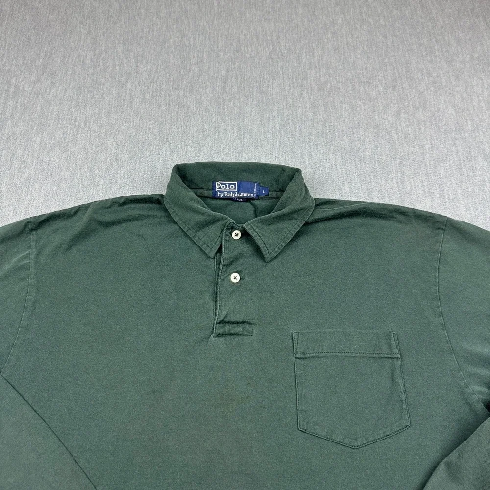 Vintage Polo Ralph Lauren Sweater Mens Large Green Long Sleeve Pullover 90S